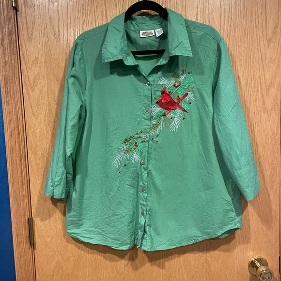 Vintage Collections ETC Cardinal Green Button Down - Size L - Picture 1 of 9